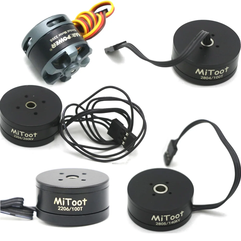 Motor gimbal sem escova 2208 80t/ 2204 260kv / 2804 100kv / 2805 140kv / 2206 100t para montagem de câmera digital cnc fpv