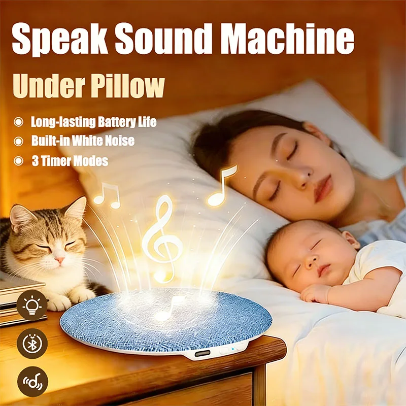 Mini Caixa de Som Bluetooth 5.4 para Colocar Abaixo da Almofada, Som Hi-Fi Dinâmico, Reprodutor de Música Sem Fio, Equipamento de Som para Dormir em Casa, Ideal para o Lado da Cama Mini Caixa de Som Bluetooth 5.4 para Colocar Abaixo da Almofada, Som Hi-Fi Dinâmico, Reprodutor de Música Sem Fio, Equipamento de Som para Dormir em Casa, Ideal para o Lado da Cama