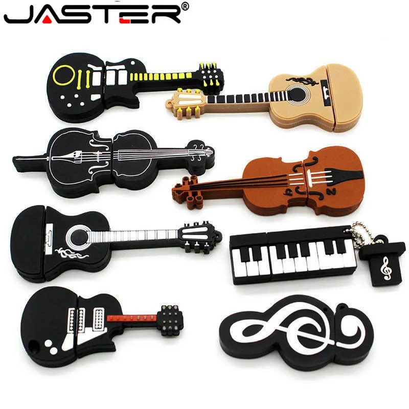 Jaster 8 estilos de instrumentos musicais modelo pendrive 4gb 8gb 16gb 32gb 64gb 128gb usb flash drive violino piano guitarra memória vara