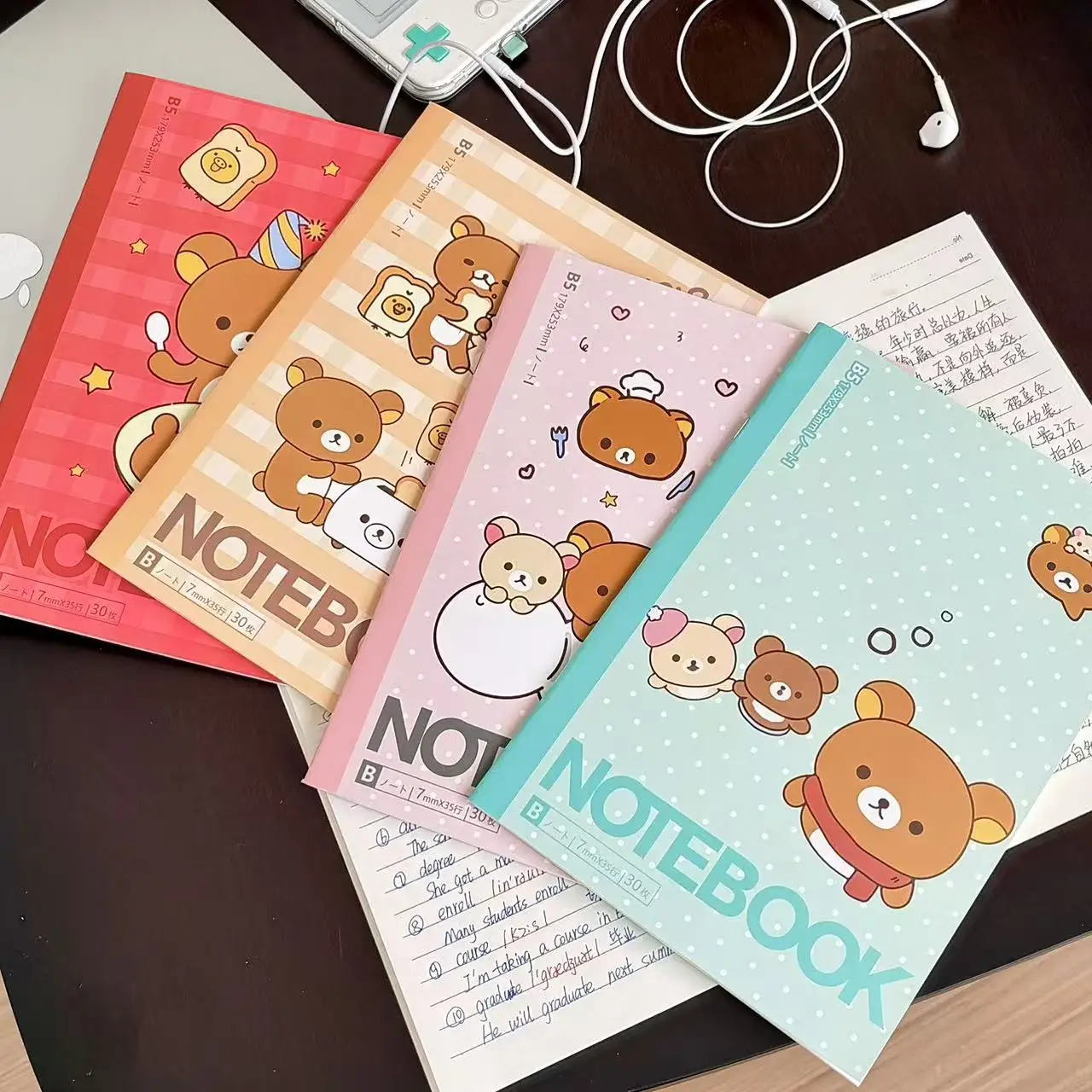 Caderno Kawaii Rilakkuma Bear com Páginas Pautadas, Diário Estético Fofo, Planejador Escolar, Material de Escrita, Presente para Meninas Caderno Kawaii Rilakkuma Bear com Páginas Pautadas, Diário Estético Fofo, Planejador Escolar, Material de Escrita, Presente para Meninas