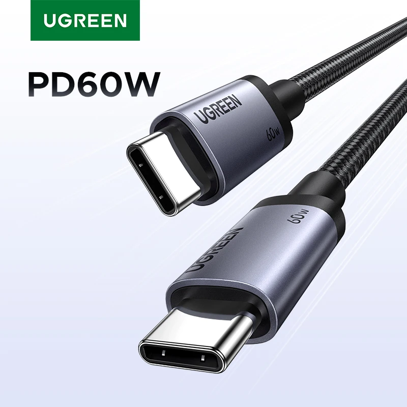 Ugreen cabo usb c pd60w cabo de carga rápida para iphone 17 16 15 samsung s25 s24 ipad macbook air xiaomi cabo de dados de carregamento rápido