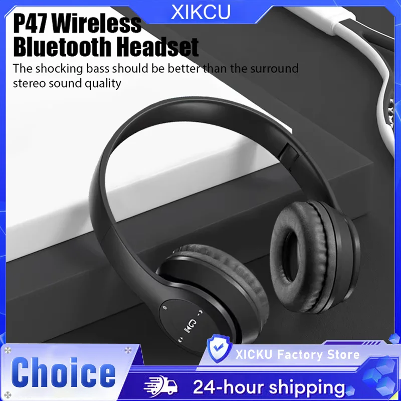 P47 universalmente sem fio bluetooth com cancelamento de ruído fones de ouvido gamer estéreo sem fio esportes jogo fone para ios android