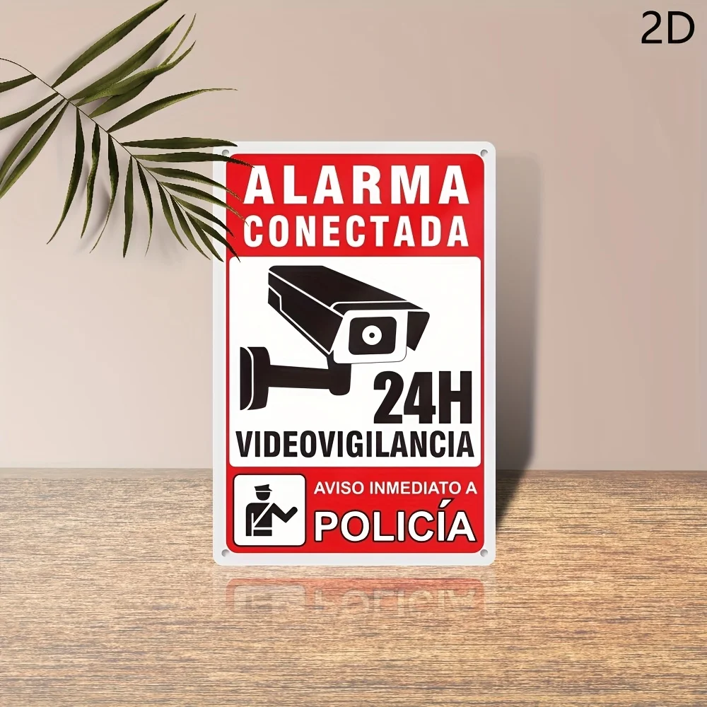 Sinal de lata de metal de vigilância por vídeo 24 horas-placa decorativa de aviso de segurança para casa, hotel ou para decoração de parede de caverna masculina, ferro Sinal de lata de metal de vigilância por vídeo 24 horas-placa decorativa de aviso de segurança para casa, hotel ou para decoração de parede de caverna masculina, ferro