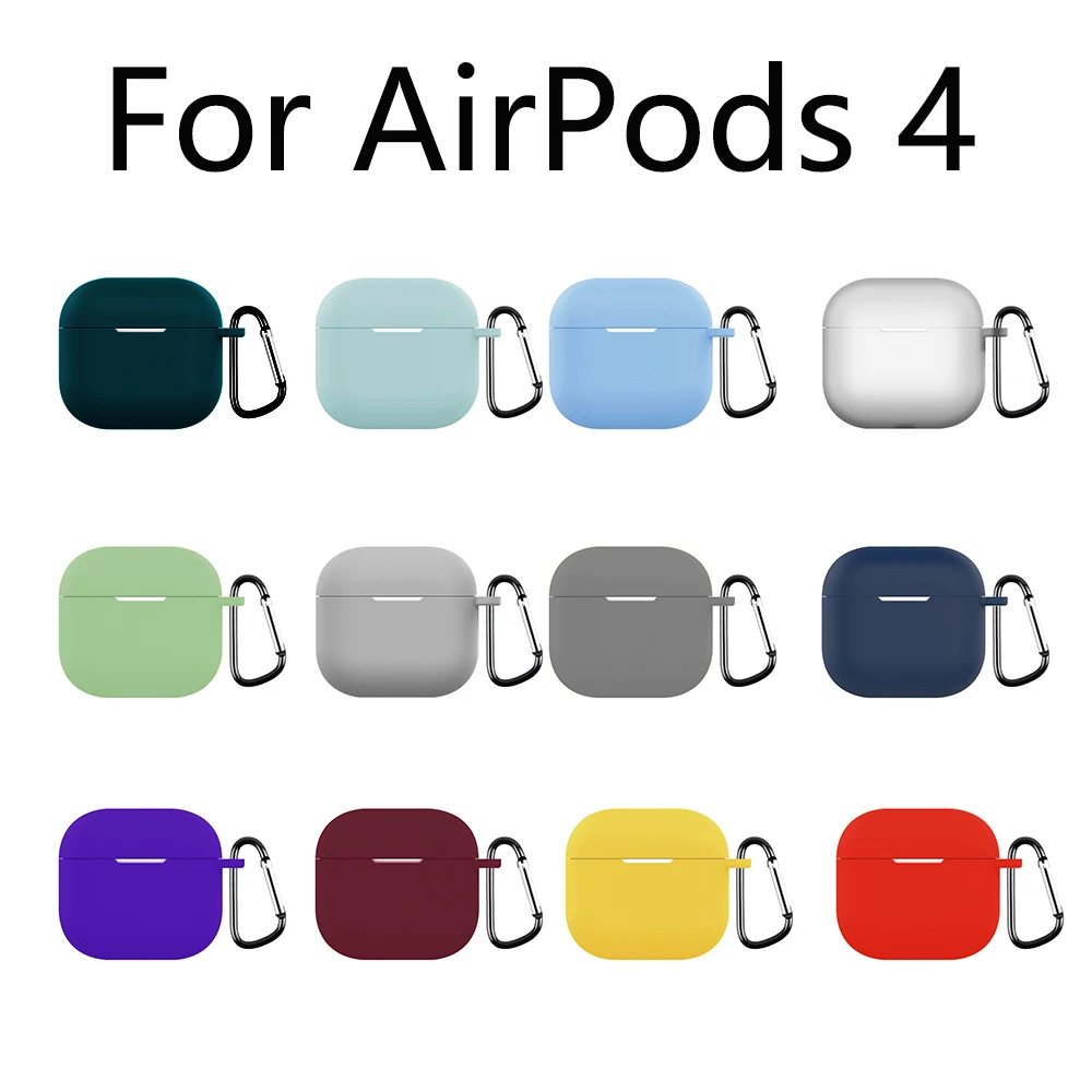 Capa de silicone para fone de ouvido sem fio AirPods 4 4ª 5ª geração 2026 2024, capa para AirPods 5 Air Pods 4, capa de TPU macio com gancho Capa de silicone para fone de ouvido sem fio AirPods 4 4ª 5ª geração 2026 2024, capa para AirPods 5 Air Pods 4, capa de TPU macio com gancho