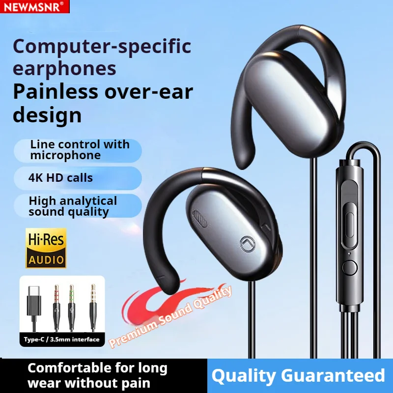 Fones de Ouvido com Fio Tipo C e 3.5mm para Negócios, Som Estéreo, Fones Esportivos, Headsets Gamer com Microfone HD para Samsung Fones de Ouvido com Fio Tipo C e 3.5mm para Negócios, Som Estéreo, Fones Esportivos, Headsets Gamer com Microfone HD para Samsung