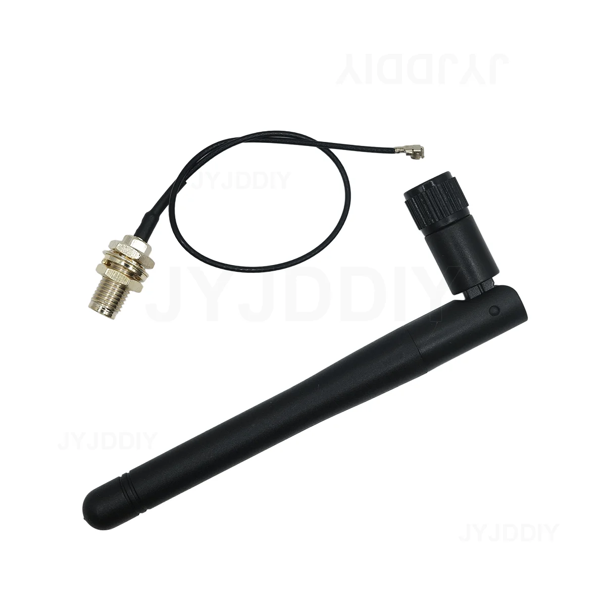 Antena WiFi 2.4GHz 3dBi Aérea RP-SMA Macho para Roteador Sem Fio + Cabo Pigtail de 17cm PCI U.FL IPX para RP SMA Macho ESP8266 ESP32