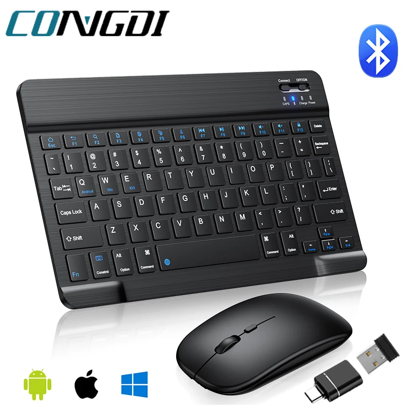 Teclado Ultra-Fino Sem Fio Portátil, Compatível com Bluetooth, Mini, Compatível, iPad, iPhone, Tablet, Telefone, Smartphone, iOS, Android, Win