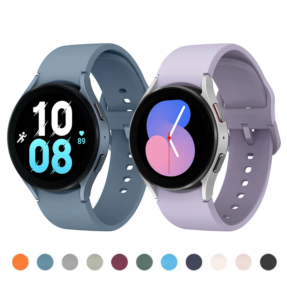 Pulseira de Silicone Original para Samsung Galaxy Watch 4/5/6/7/6 Classic/5 Pro 45mm 44mm 40mm - Sem Folgas, Ajuste Perfeito