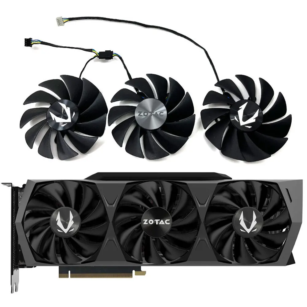 GA92S2U CF9015H12S 4PIN GPU RTX3080 RTX3090 ventilador de refrigeração, para Zotac RTX 3070Ti 3080 3080TI 3090 Trinity Oc ventilador de refrigeração da placa de vídeo GA92S2U CF9015H12S 4PIN GPU RTX3080 RTX3090 ventilador de refrigeração, para Zotac RTX 3070Ti 3080 3080TI 3090 Trinity Oc ventilador de refrigeração da placa de vídeo