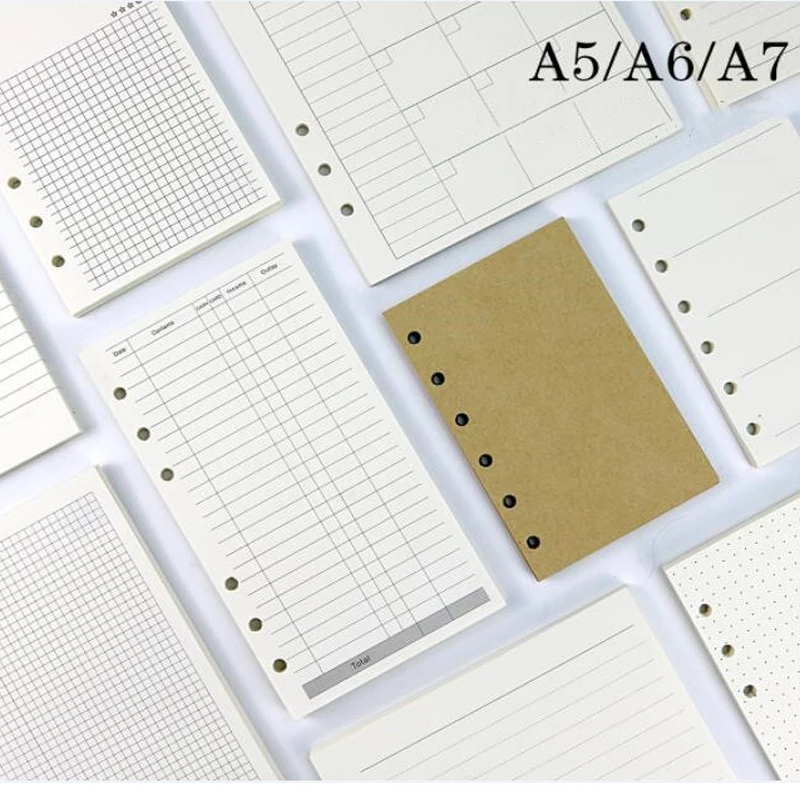 45 folhas de negócios a5 a6 folhas soltas caderno recarga espiral fichário índice dentro da página mensal semanal para fazer lista papel papelaria
