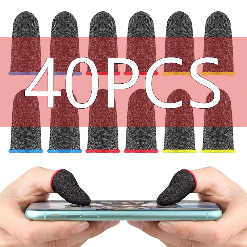20/40 pçs pontas dos dedos à prova de suor respirável jogo dedo manga berços capa luva de toque móvel para pubg telefone tablet jogos 20/40 pçs pontas dos dedos à prova de suor respirável jogo dedo manga berços capa luva de toque móvel para pubg telefone tablet jogos