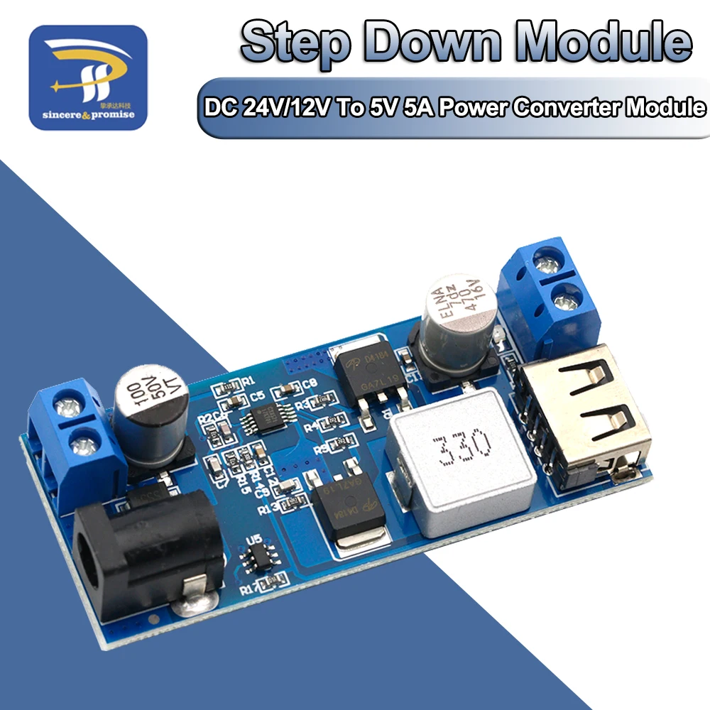 DC-DC 24v/12v para 5v 5a step down fonte de alimentação conversor buck substituir lm2596s ajustável usb step-down módulo de carregamento para o telefone