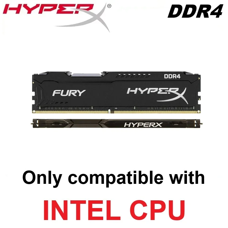 Memória RAM HyperX Fury DDR4 para Desktop Compatível Apenas com CPU INTEL 4GB 8GB 16GB DIMM 3200MHz 2666MHz 2400 DRAM CL18 CL16