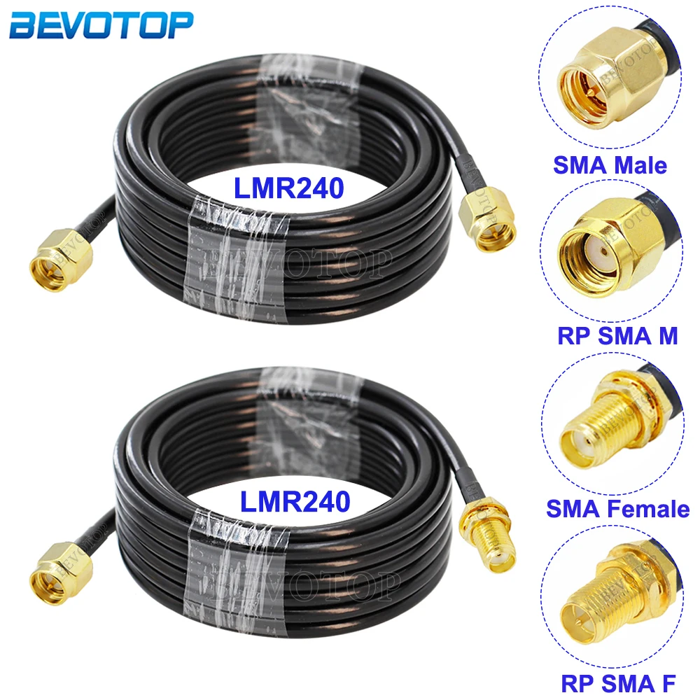 LMR-240 sma macho para sma macho/sma fêmea conector lmr240 rf cabo coaxial 50-4 trança wifi roteador antena cabo de extensão jumper
