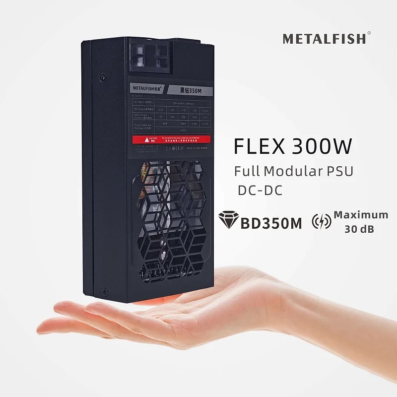 METALFISH Flex 300W Fonte de alimentação modular completa Flex-ATX 1U PSU para ITX Mini PC POS NAS GPU Dock 220-240V