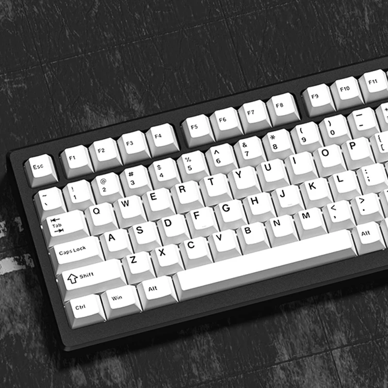 Conjunto de 120 Teclas Brancas Estilo Minimalista Double Shot PBT Perfil Cherry para Teclados Mecânicos Gamer com Switches Cherry MX