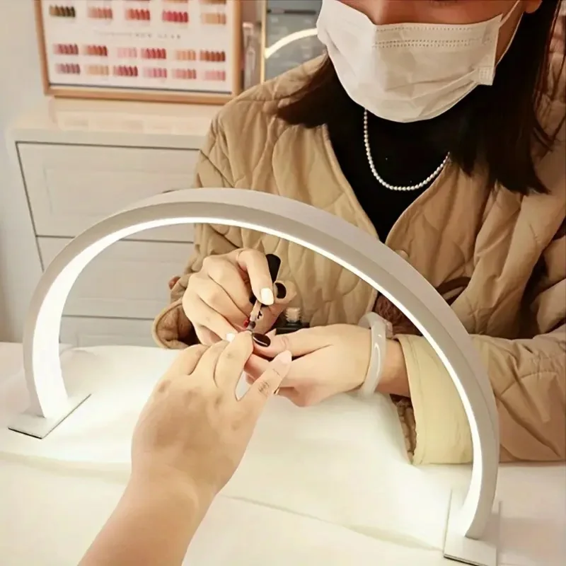 Nova lâmpada de trabalho de unhas Moon - lâmpada de mesa de trabalho de beleza, fonte de alimentação USB de três cores - preto/branco/rosa, adequada para arte em unhas, cílios
