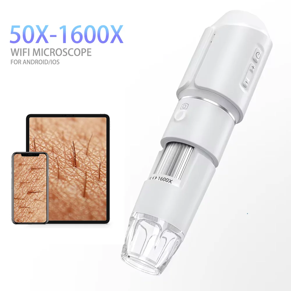 Microscópio Digital Dodosee 1600X, Lupa Eletrônica de Beleza, Mini Câmera Portátil para Análise de Couro Cabeludo e Sobrancelhas para iPhone e Android