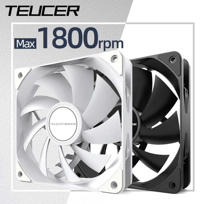 Teucer 12cm chassi ventilador controle pwm 1800rpm silencioso computador caso cpu cooler dissipador de calor ventilador radiador de água 120mm ventilador de refrigeração