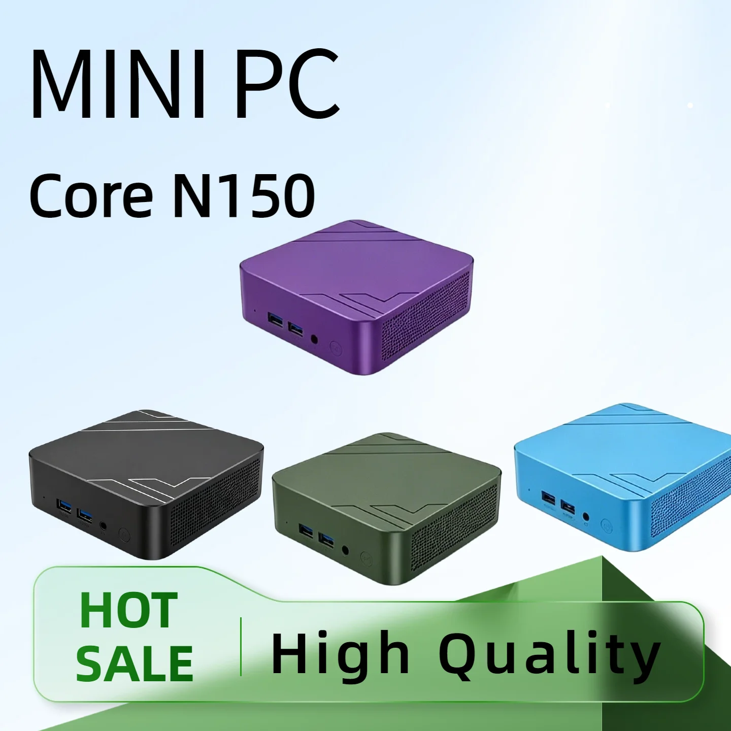 Mini PC Intel Core N150 2026 Compacto com 16GB de RAM, SSD Grande, Tela 4K, WiFi 6, BT 5.2 - Dispositivo Multifuncional para Escritório e Jogos