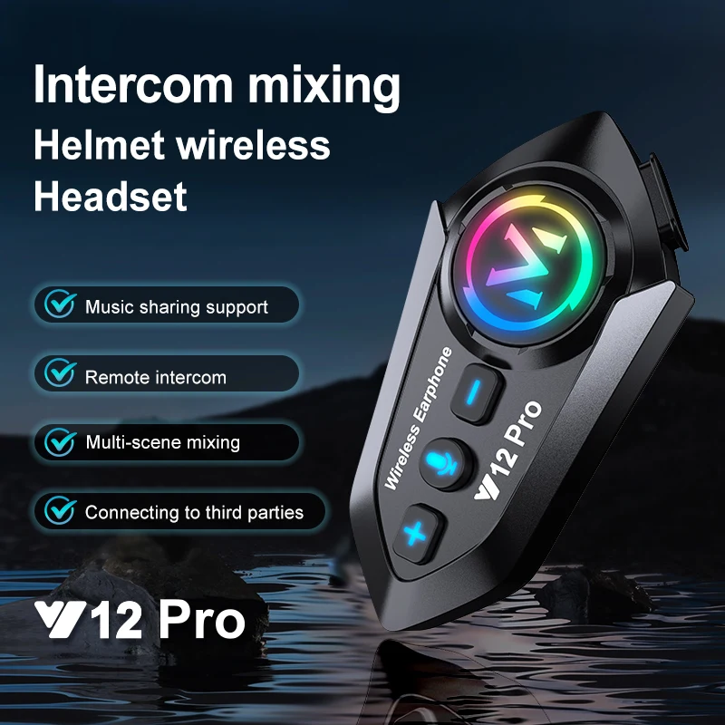 Kebidumei y12 pro capacete da motocicleta interfone fone de ouvido bluetooth 500m sem fio intercomunicador moto walkie talkie Kebidumei y12 pro capacete da motocicleta interfone fone de ouvido bluetooth 500m sem fio intercomunicador moto walkie talkie