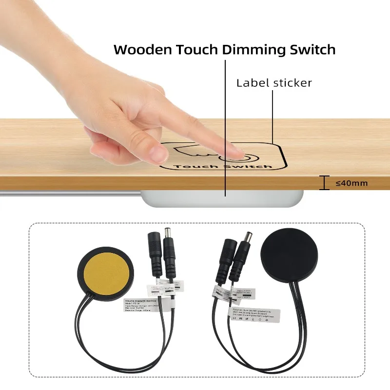Sensor Penetrável DC12V 24V 5A 60W para Painel de Madeira, Interruptor de Toque para Luz LED de Armário Sensor Penetrável DC12V 24V 5A 60W para Painel de Madeira, Interruptor de Toque para Luz LED de Armário