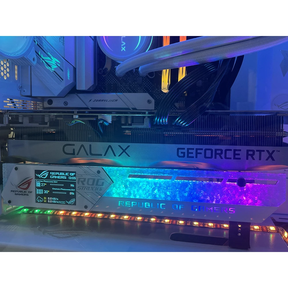Nvarcher 2.2 polegada display lcd placa de vídeo gráfico suporte suporte vga suporte rgb cpu gpu ram monitor aida64 para computador gabinete gamer