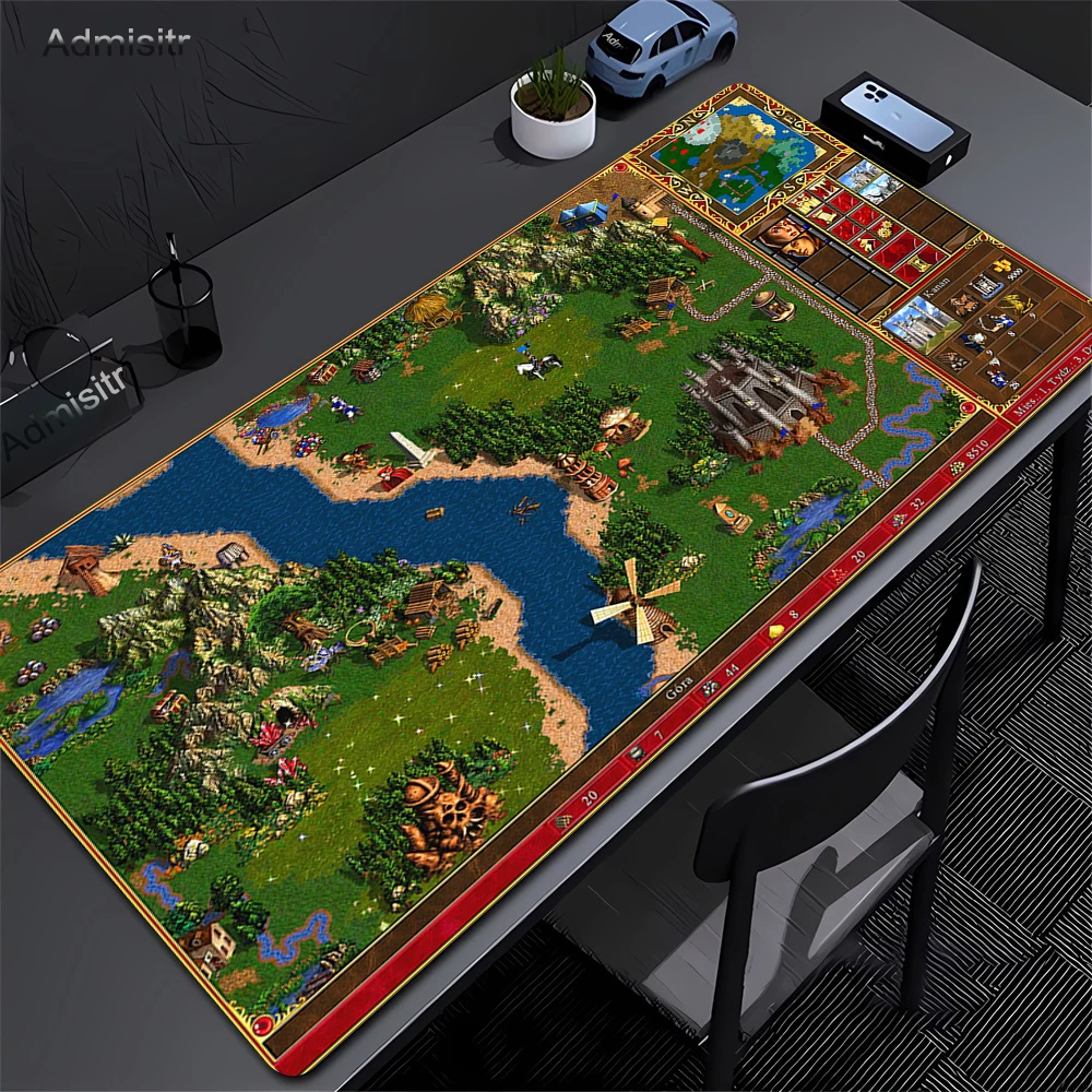 Heróis de poder e magia 3 tapetes mous pad pc gamer acessórios do computador mousepad jogos teclado portátil tapete grande tapete de mesa