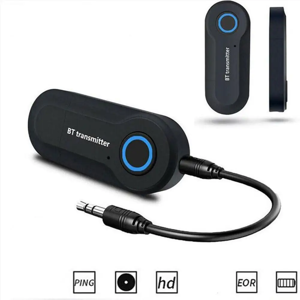 Transmissor de áudio estéreo sem fio Bluetooth, adaptador Jack para PC, TV, fones de ouvido, 3,5mm Transmissor de áudio estéreo sem fio Bluetooth, adaptador Jack para PC, TV, fones de ouvido, 3,5mm