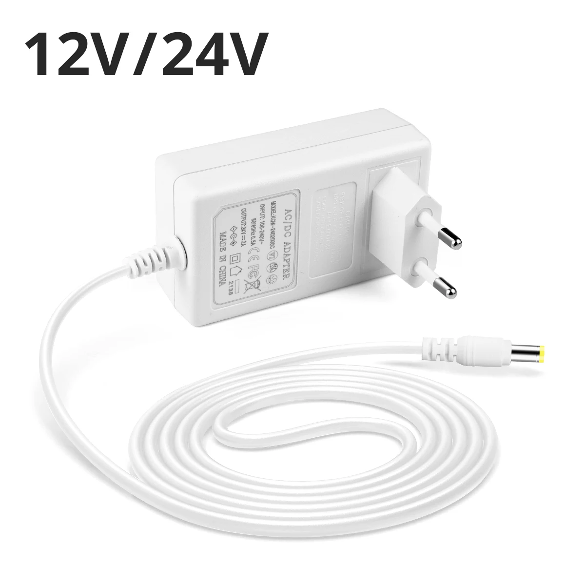 Fonte de alimentação universal com interruptor, 5.5mm x 2.1mm, driver de led, 100-240v ac para 12v 24v, conversor, adaptador de alimentação, carregador 2a 3a