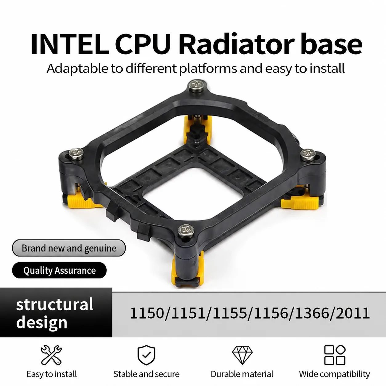 Suporte de Base para Dissipador de Calor de CPU Intel, Adequado para 1150/1151/1155/1156/1366/2011/X79/X99
