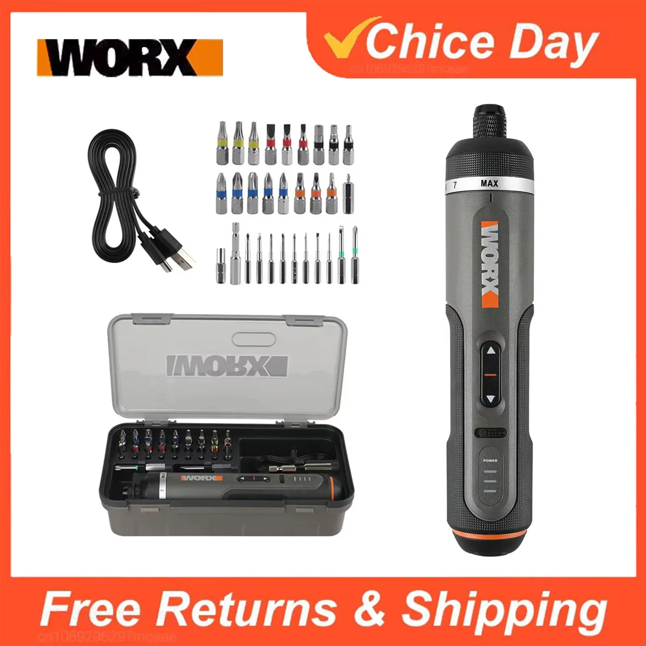 Worx 30 conjuntos de ferramentas elétricas wx242 conjunto de chave de fenda elétrica inteligente sem fio chaves de fenda usb recarregável conjunto reparo doméstico