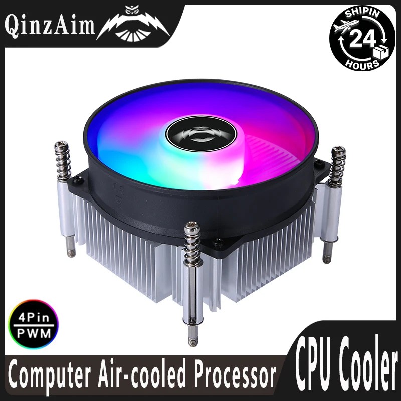 Cooler de Processador QiuzAim com Núcleo de Cobre Eficiente para PC, Ventoinha de CPU X79 X99 4 Pinos/PWM, Instalação de Resfriamento a Ar LGA2011 2066