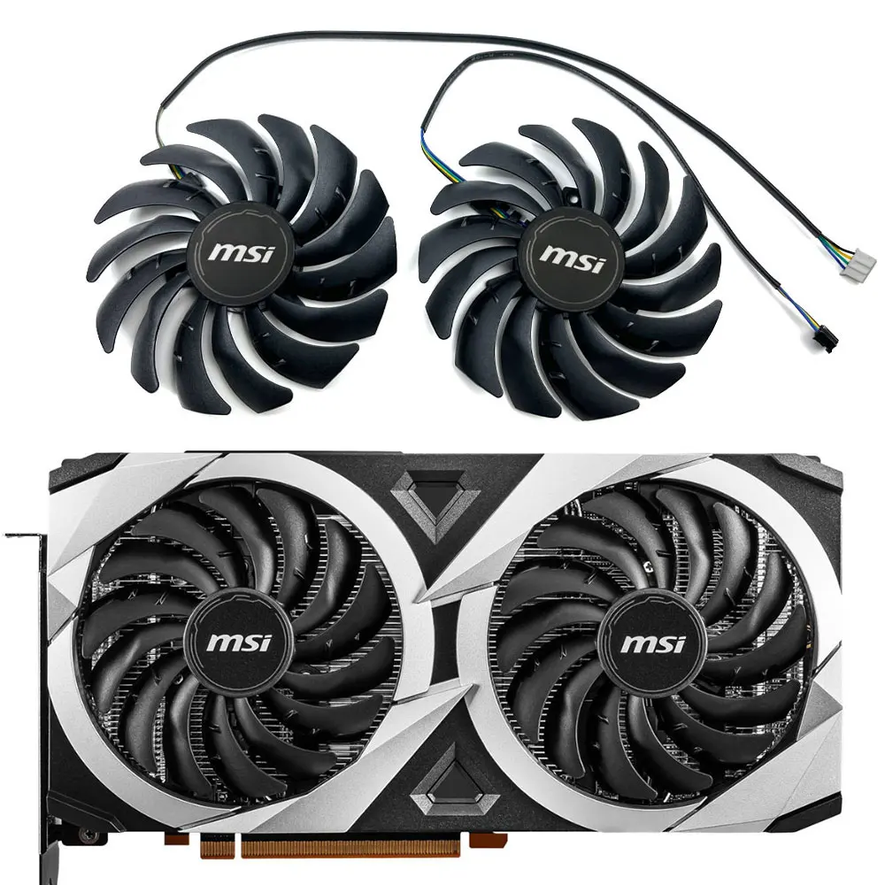 NOVO 95MM PLD10010B12HH RX 6600 MECH 2X 8G GPU Ventilador, Para MSI Mech Radeon RX 6600 、 6600 XT 、 6700 XT MECH 2X ventilador de refrigeração de placa de vídeo