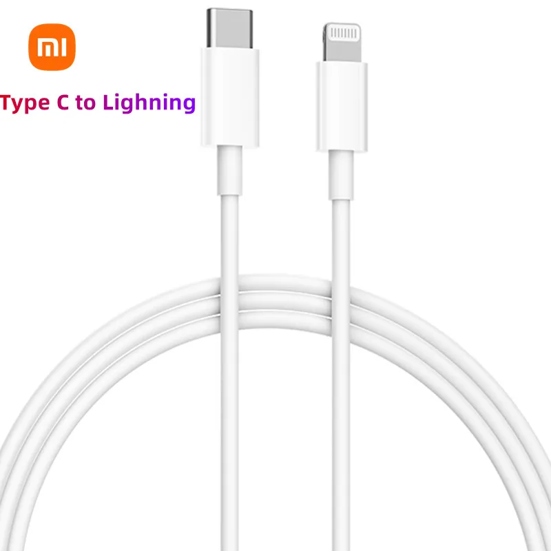 Xiaomi usb c cabo relâmpago para iphone 14 13 12 11 pro max xs xr ipad pd 27w/20w carregamento rápido tipo c para dados de cabo de iluminação