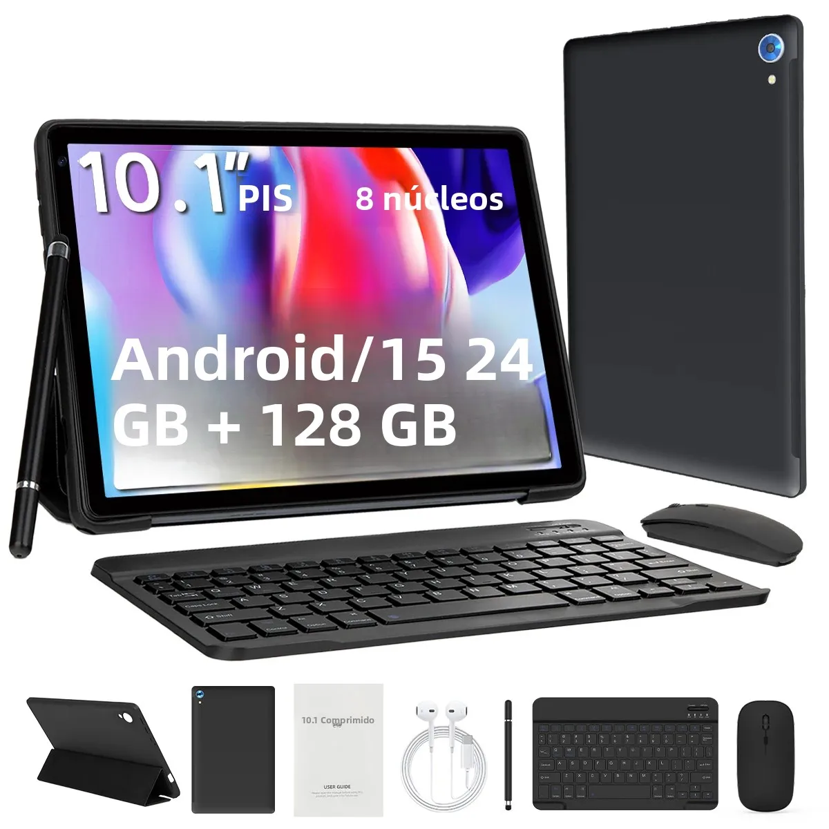 Uero 10 Polegada android 15 tablet 8 núcleo comprimidos 24gb + 128gb 1tb expansão wifi6 5mp + 8mp stylus teclado mouse fone de ouvido pc pad conjunto