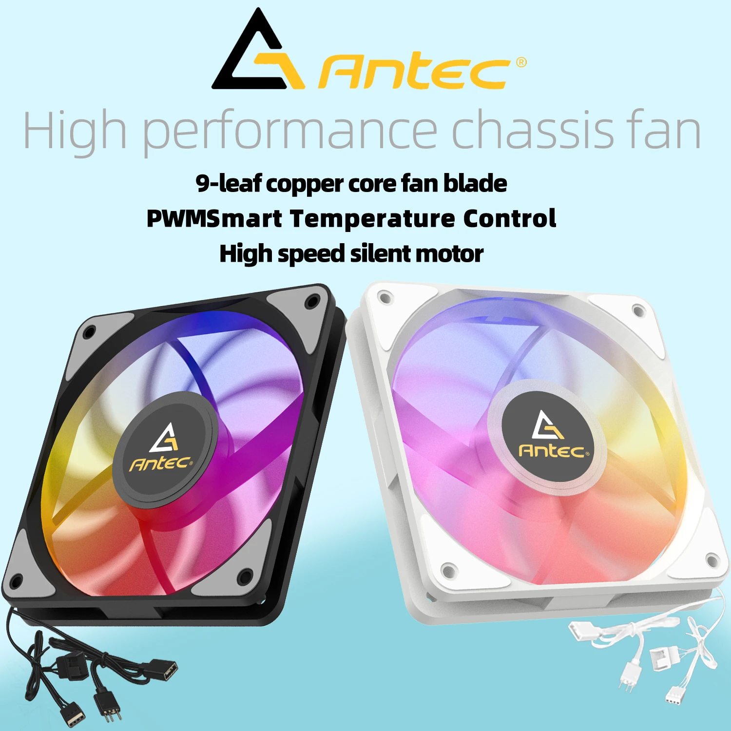 Ventoinha Antec para Gabinete de Computador PWM 4 Pinos 5V 3 Pinos ARGB 120mm Silenciosa, Cooler para CPU, Ventoinha de Refrigeração, Ventoinha de Radiador 12V Ajustável