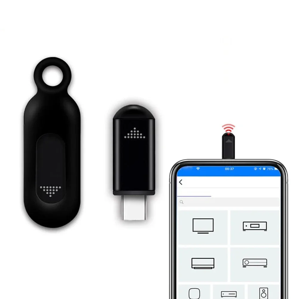 Usb tipo c telefone móvel ir blaster transmissor infravermelho inteligente adaptador de controle remoto universal para tv ar condicionado