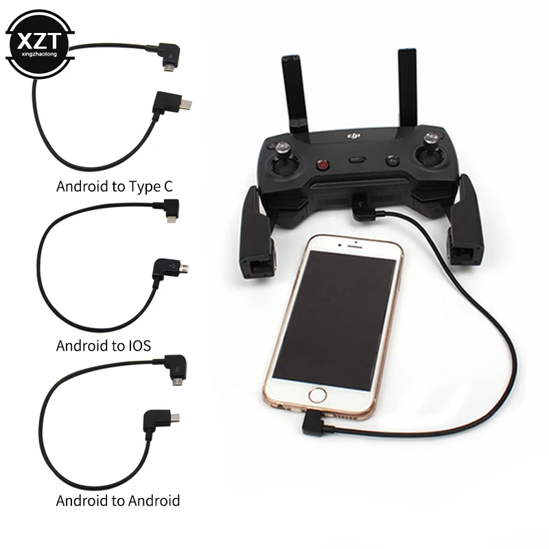 Cabo de micro-porta para dji xiao spark royal mavic pro air drone cabo de dados de controle remoto adaptador de telefone tablet
