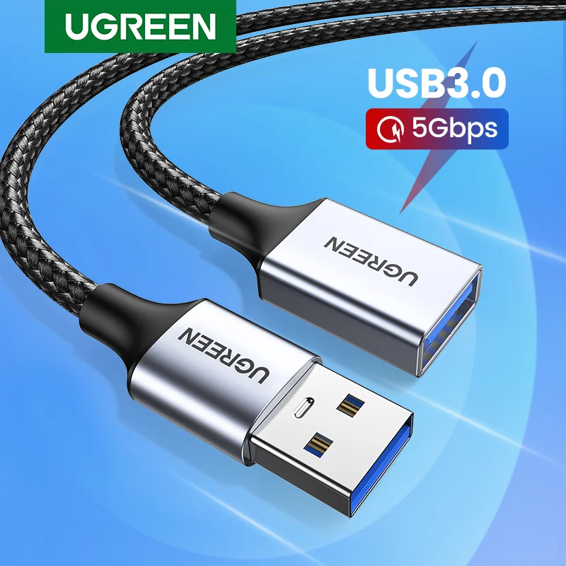 Ugreen usb 3.0 cabo usb cabo de extensão macho para fêmea cabo de dados usb3.0 extensor cabo para tv usb cabo de extensão
