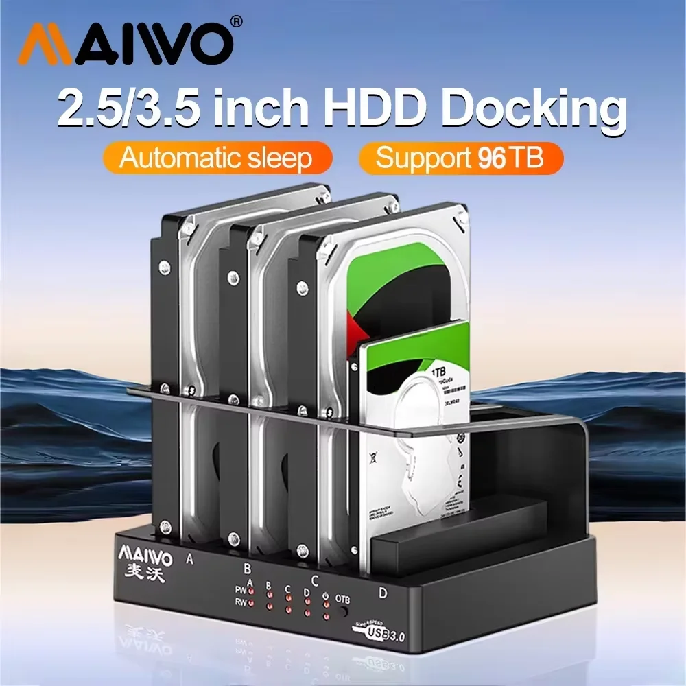Maiwo 4 bay gabinete de disco rígido sata para usb 3.0 externo multi-bay 2.5 & 3.5 Polegada hdd sdd docking station caixa de disco rígido para pc
