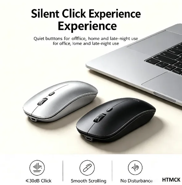 Mouse Gamer Ergonômico Sem Fio com Luz RGB, Compatível com USB, Recarregável e Silencioso para Laptop e PC - Mouse Gamer Silencioso com Microfone
