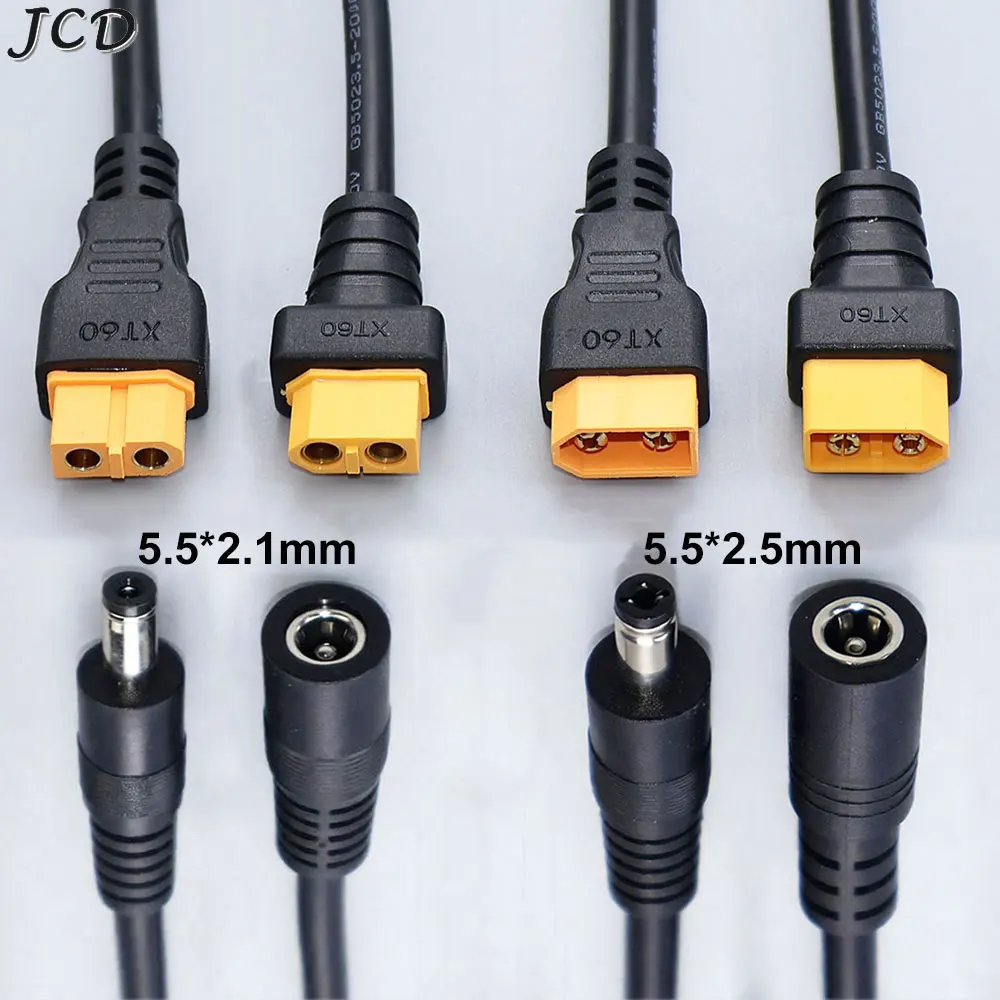 Adaptador de Carregamento de Bateria XT60 Macho/Fêmea para DC 5525/DC5521, Cabo de Alimentação para Reparo de Drones FPV Multirotor 15A