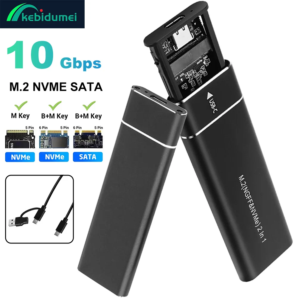 M2 ssd caso protocolo duplo m.2 nvme sata gabinete externo m.2 para usb3.1 tipo c ssd adaptador para nvme pcie ngff sata ssd caixa de disco
