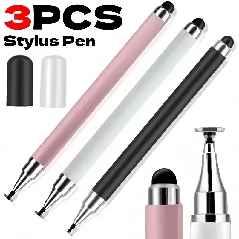 1-3 pces telefone tablet inteligente universal 2 em 1 caneta stylus capacitiva canetas de desenho para iphone/android todas as telas de toque capacitivas