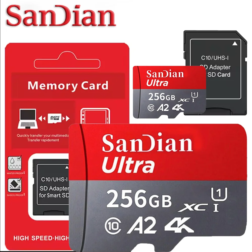 Cartão de Memória Micro SD de Alta Velocidade U3 V30 A2 128G 256G para Câmera Digital Armazenamento de Vídeo 4K Compatível com Canon Nikon Samsung Cartão de Memória Micro SD de Alta Velocidade U3 V30 A2 128G 256G para Câmera Digital Armazenamento de Vídeo 4K Compatível com Canon Nikon Samsung