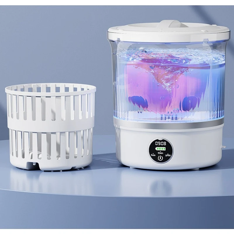 3l mini máquina de lavar roupa portátil casa roupas meias roupa interior limpeza máquina de lavar viagem com secagem rotação