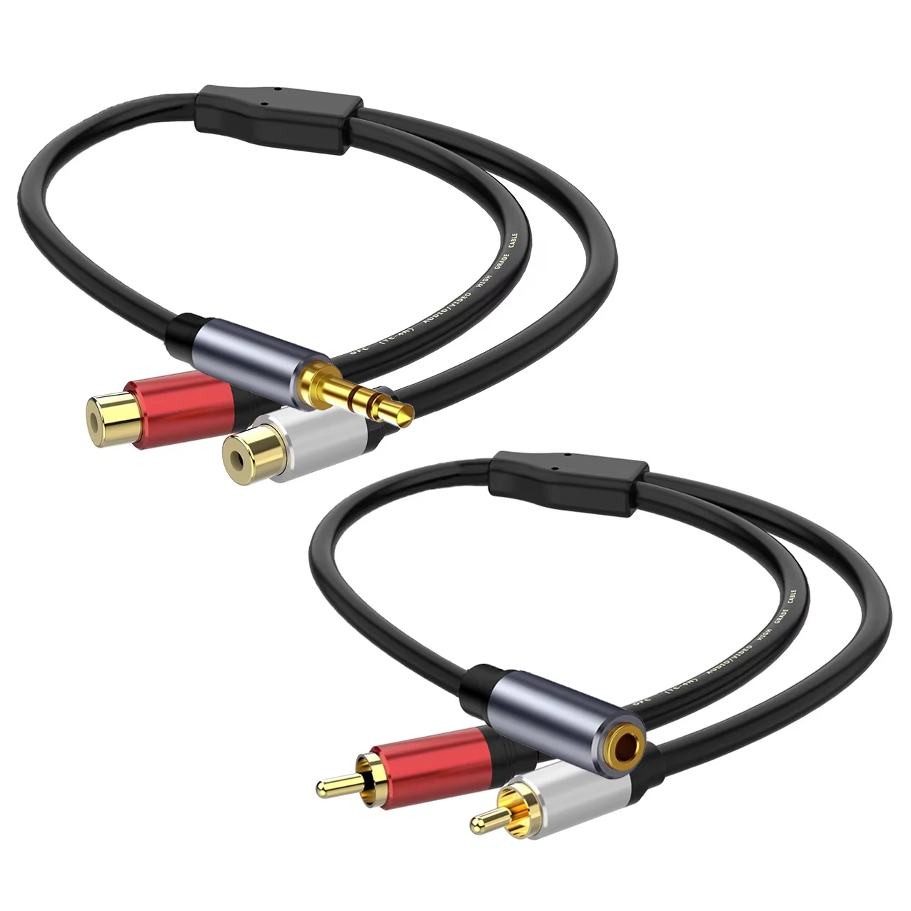 Estéreo 3.5mm para duplo rca y divisor cabo 2rca para 3.5mm jack adaptador de áudio para computador amplificador telefone alto-falante home theater