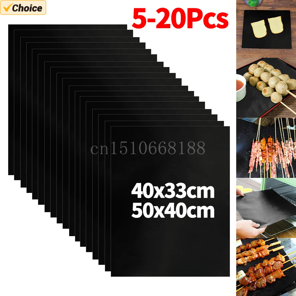 5-20 pces forros de forno grill esteira 33/50x40cm antiaderente churrasco grill forros reutilizáveis forros de cozimento almofada de cozimento ferramenta de forno de microondas