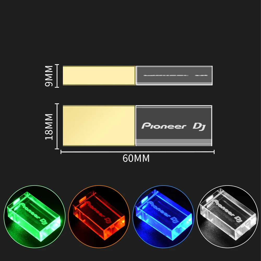 Jaster pioneiro dj cristal usb flash drive 128gb de alta velocidade memória vara 64gb tampa prata pendrive 32gb capacidade real u disco 16gb